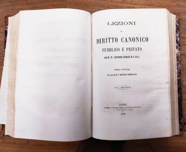 Lezioni di diritto canonico pubblico e privato, opera postuma per …
