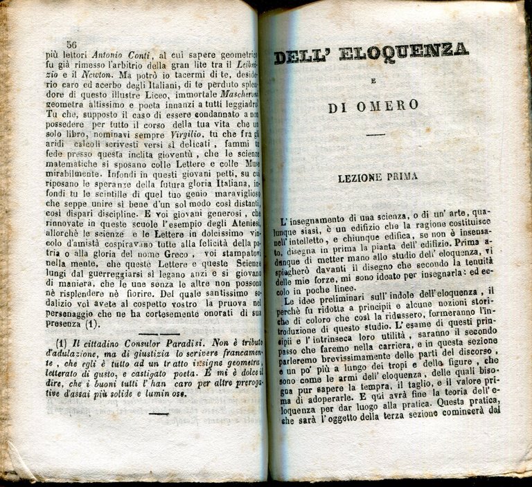 Lezioni di eloquenza e discorsi filologici. Volume unico.