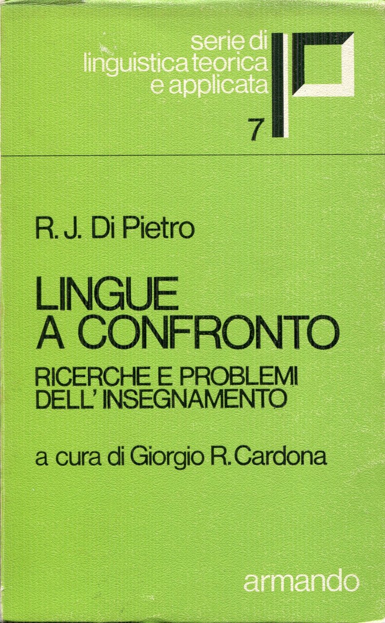Lingue a confronto : ricerche teoriche e problemi dell'insegnamento | Immagine principale