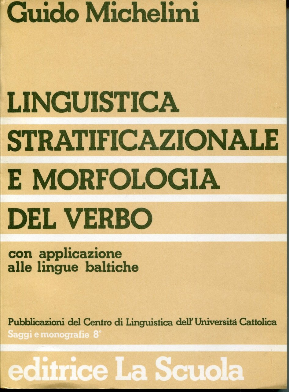Linguistica stratificazionale e morfologia del verbo, con applicazione alle lingue … | Immagine principale