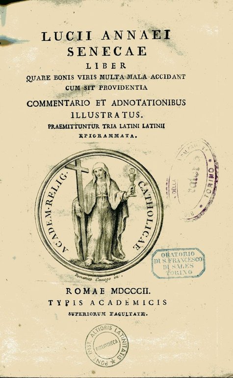 Lucii Annaei Senecae Liber quare bonis viris multa mala accidant …