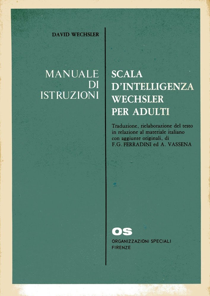 Manuale di istruzioni scala d'intelligenza Wechsler per adulti ... traduzione, …