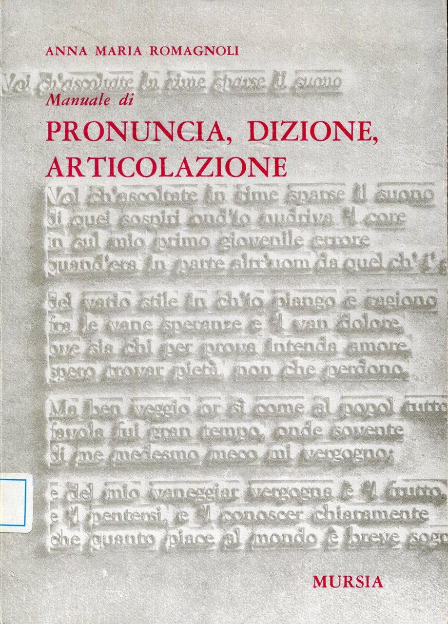 Manuale di pronuncia, dizione, articolazione | Immagine principale