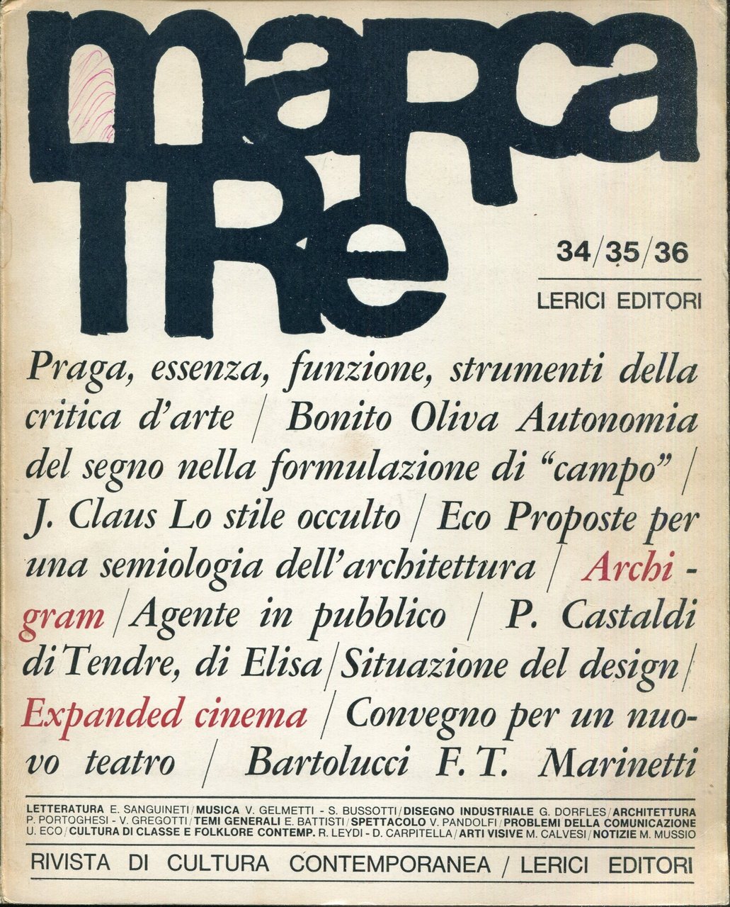 Marcatre: rivista di cultura contemporanea n. 34/35/36 | Immagine principale