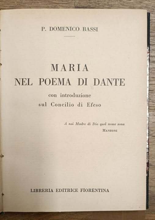 Maria nel poema di Dante : con introduzione sul concilio …