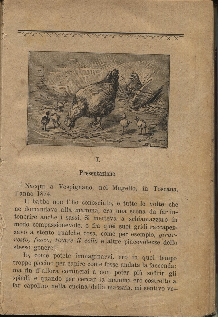 Memorie d'un pulcino. Libro di lettura. Quinta edizione.