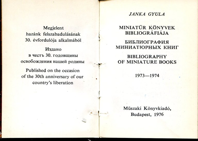Miniatur Konyvek Bibliografiaja 1973-1974 | Immagine Gallery 2
