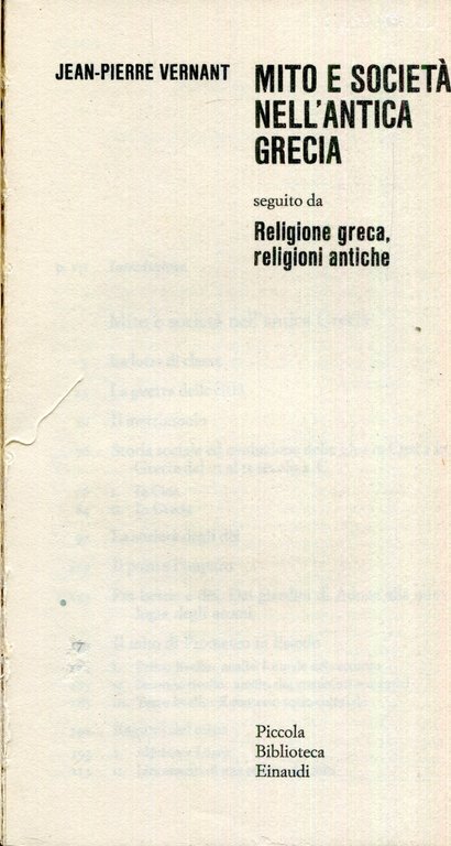 Mito e societa nell'antica Grecia, seguito da religione greca, religioni …