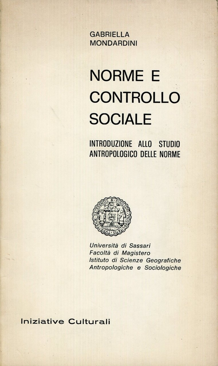 Norme e controllo sociale : introduzione allo studio antropologico delle … | Immagine principale