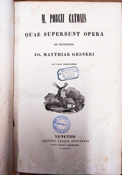 Nova scriptorum latinorum bibliotheca. M. Porcii Catonis quae supersunt opera, …