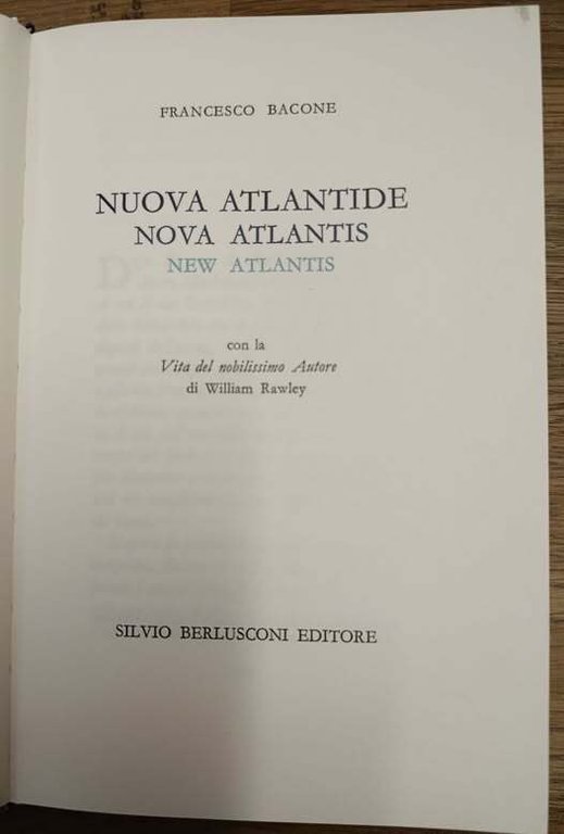 Nuova Atlantide, con la Vita del nobilissimo Autore di William … | Immagine Gallery 2
