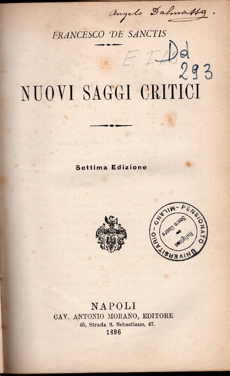 Nuovi saggi critici