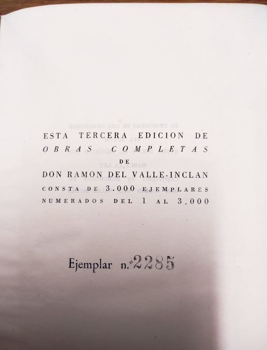 Obras completas de Don Ramon del Valle Inclan. 2 volumi