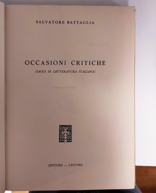 Occasioni critiche : (saggi di letteratura italiana) | Immagine Gallery 2