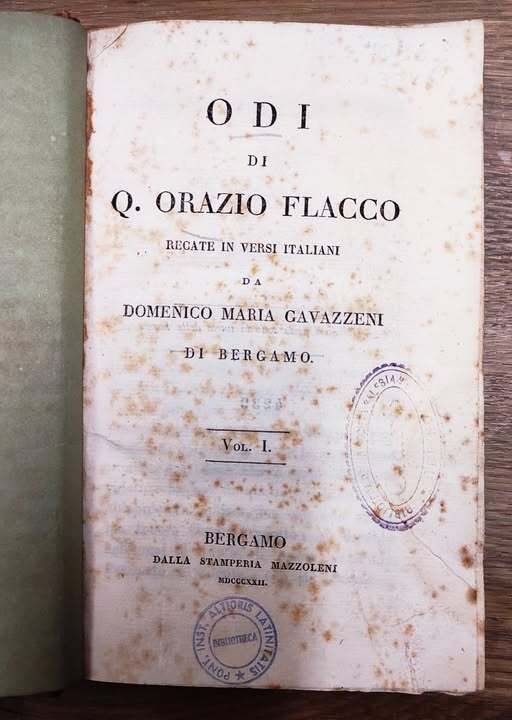 Odi di Q. Orazio Flacco recate in versi italiani da … | Immagine Gallery 2