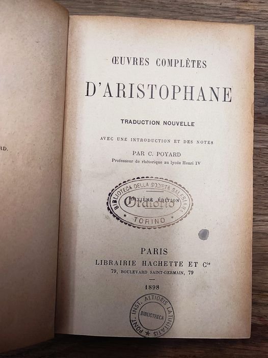 Oeuvres completes d'Aristophane