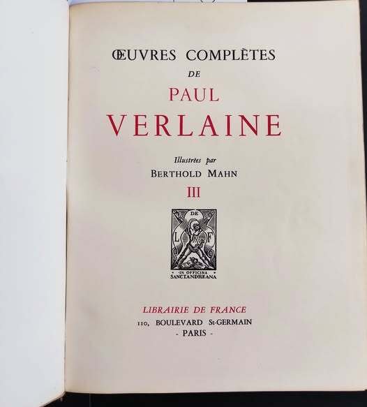 Oeuvres complétes de Paul Verlaine, Illustrées par Berthold Mahn, Tome … | Immagine Gallery 2