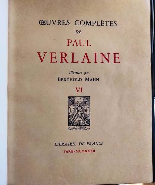 Oeuvres complétes de Paul Verlaine, Illustrées par Berthold Mahn, Tome … | Immagine Gallery 2