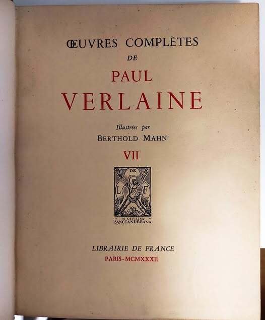 Oeuvres complétes de Paul Verlaine, Illustrées par Berthold Mahn, Tome … | Immagine Gallery 2