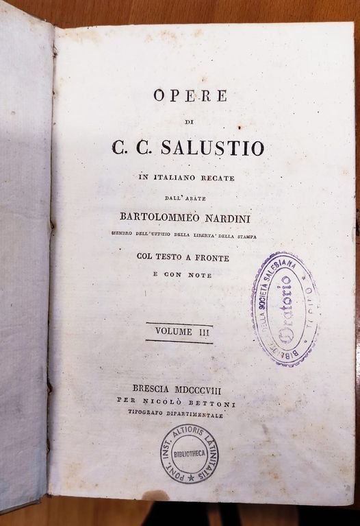 Opere di C. C. Salustio in italiano recate dall'abate Bartolommeo …