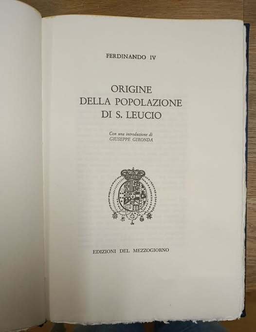 Origine della popolazione di S. Leucio. Stampa anastatica | Immagine Gallery 4
