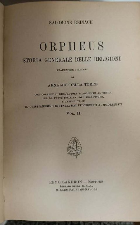 Orpheus : Storia generale delle religioni. Traduzione italiana di Arnaldo … | Immagine Gallery 2