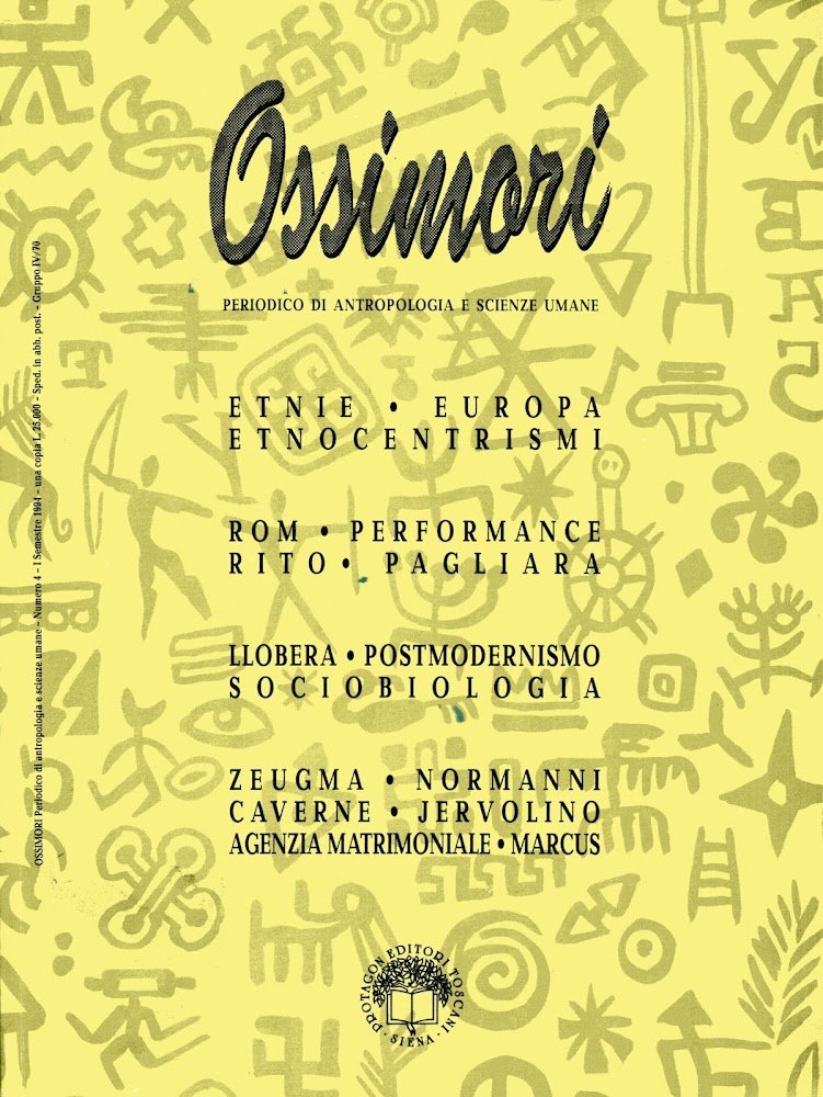 Ossimori. Periodico di Antropologia e Scienze Umane. Numero 4, I …