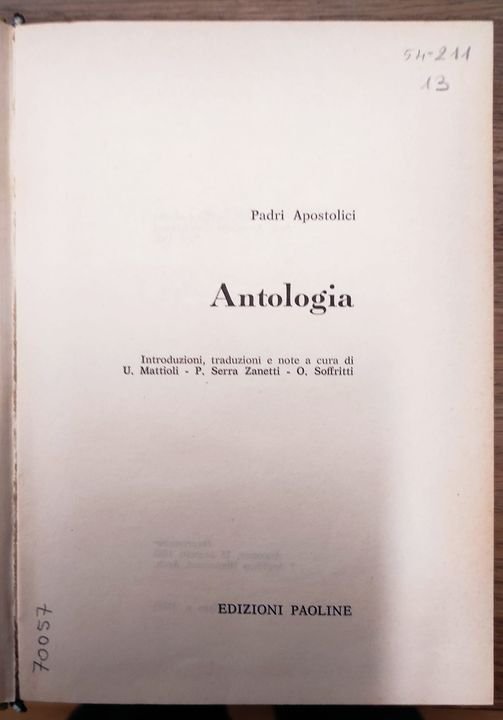 Padri Apostolici : Antologia