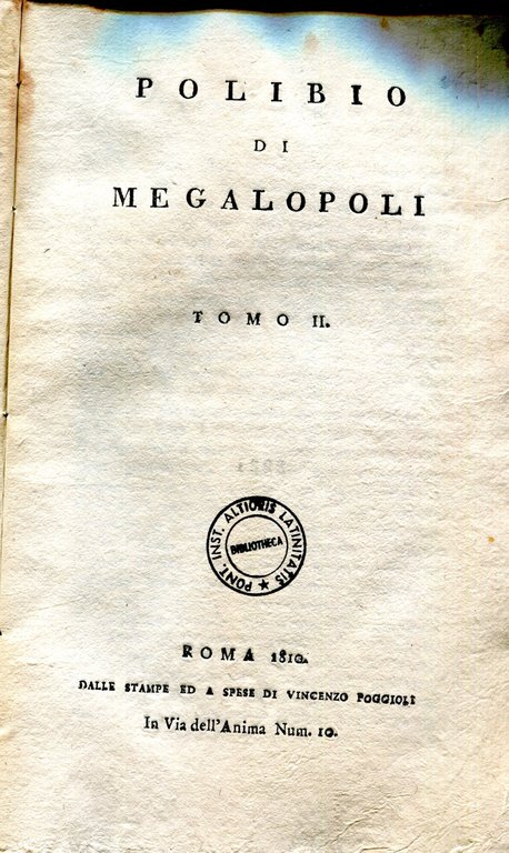 Polibio di Megalopoli. Tomo 1 -5
