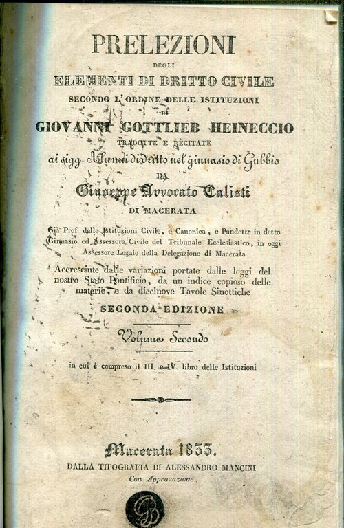 Prelezioni degli elementi di diritto civile secondo l'ordine delle istituzioni … | Immagine Gallery 2
