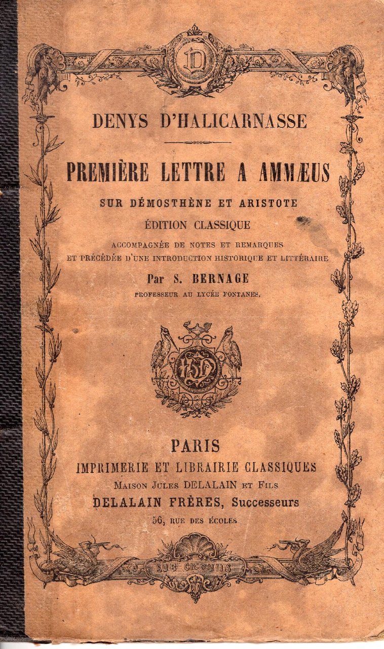 Première lettre à Ammaeus sur Démosthène et Aristote