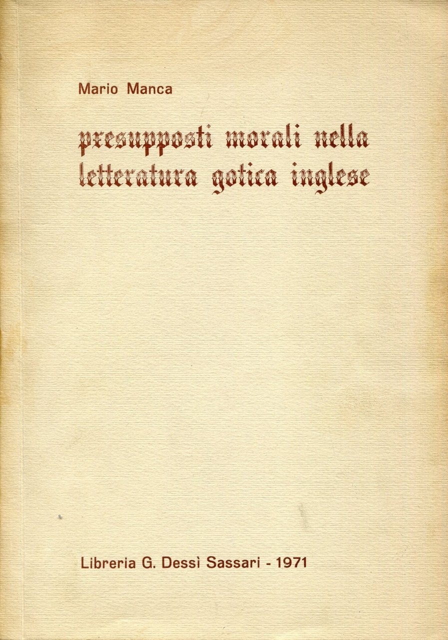 Presupposti morali nella letteratura gotica inglese