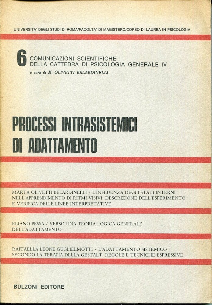 Processi intrasistemici di adattamento, Comunicazioni scientifiche della cattedra di psicologia … | Immagine principale