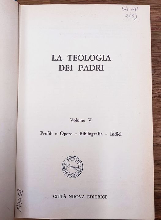 Profili e opere, bibliografia, indici. Volume 5 di La teologia …