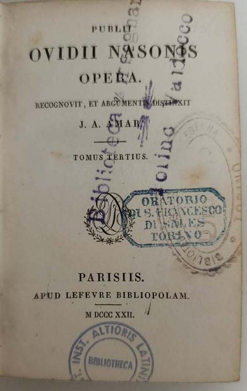 Publii Ovidii Nasonis Opera recognovit, et argumentis distinxit J.A. Amar. … | Immagine Gallery 2
