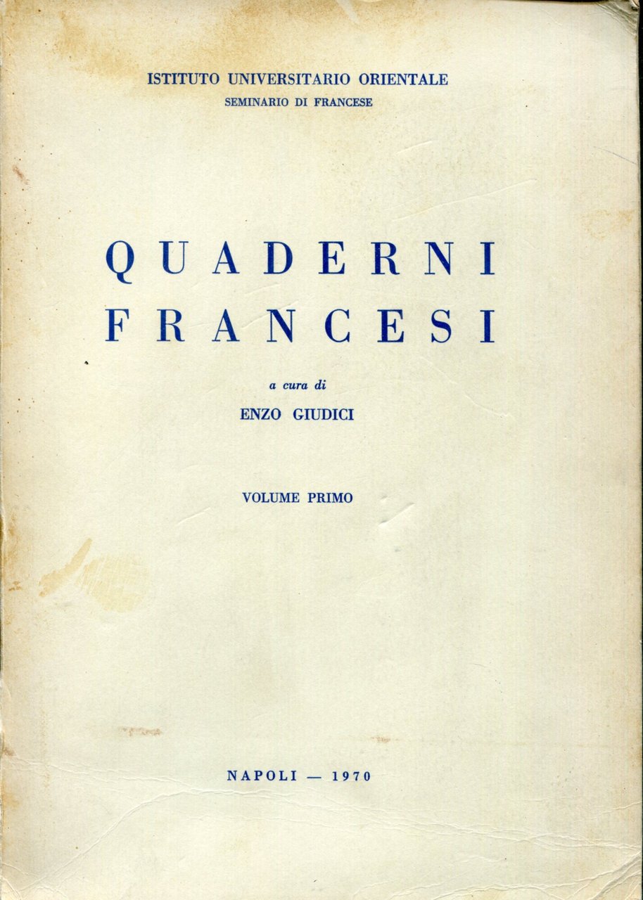 Quaderni francesi : Volume primo | Immagine principale