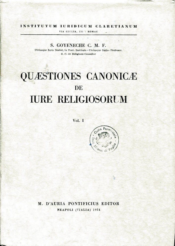 Quaestiones canonicae de iure religiosorum. Volume I e II | Immagine principale