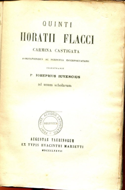 Quinti Horatii Flacci carmina castigata : ad usum scholarum. Adnotationibus …