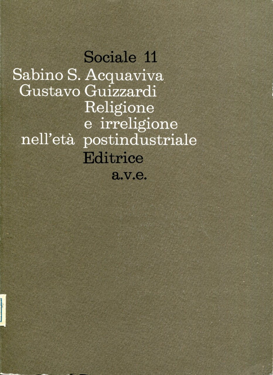 Religione e irreligione nell'eta postindustriale