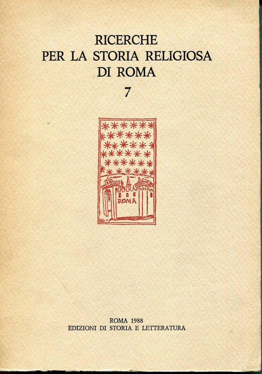 Ricerche per la storia religiosa di Roma : studi, documenti, … | Immagine principale