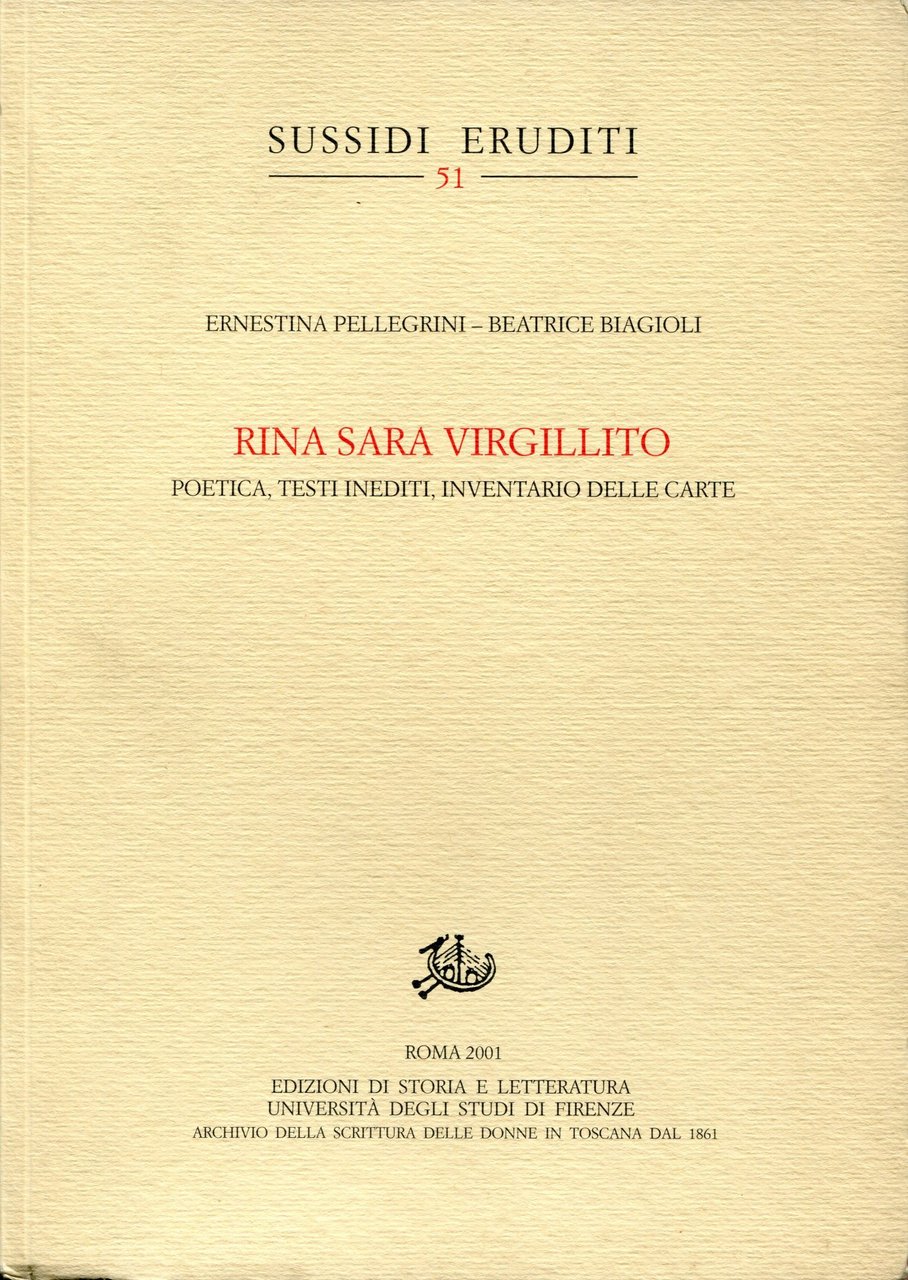 Rina Sara Virgillito. Poetica, testi inediti, inventario delle carte | Immagine principale