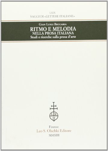 Ritmo e melodia nella prosa italiana. Studi e ricerche sulla … | Immagine principale