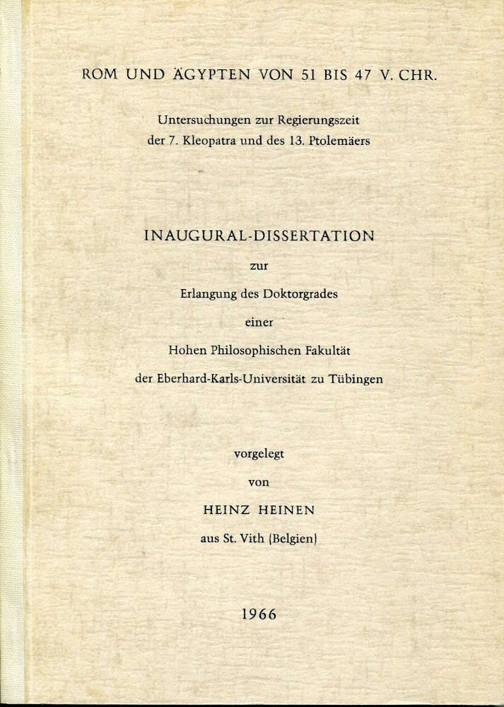 Rom und Ägypten von 51 bis 47 v. Chr. Untersuchungen …