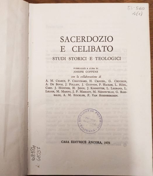 Sacerdozio e celibato : studi storici e teologici