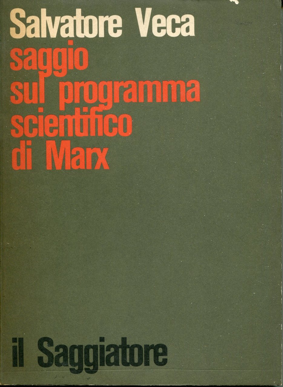 Saggio sul programma scientifico di Marx