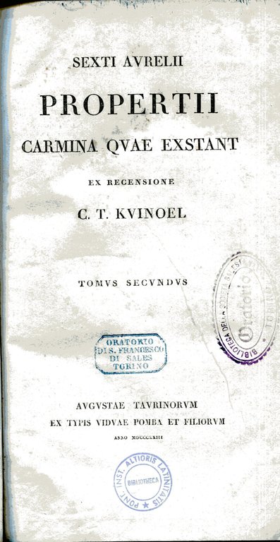 Sexti Aurelii Propertii Carmina quae exstant ex recensione C. T. …
