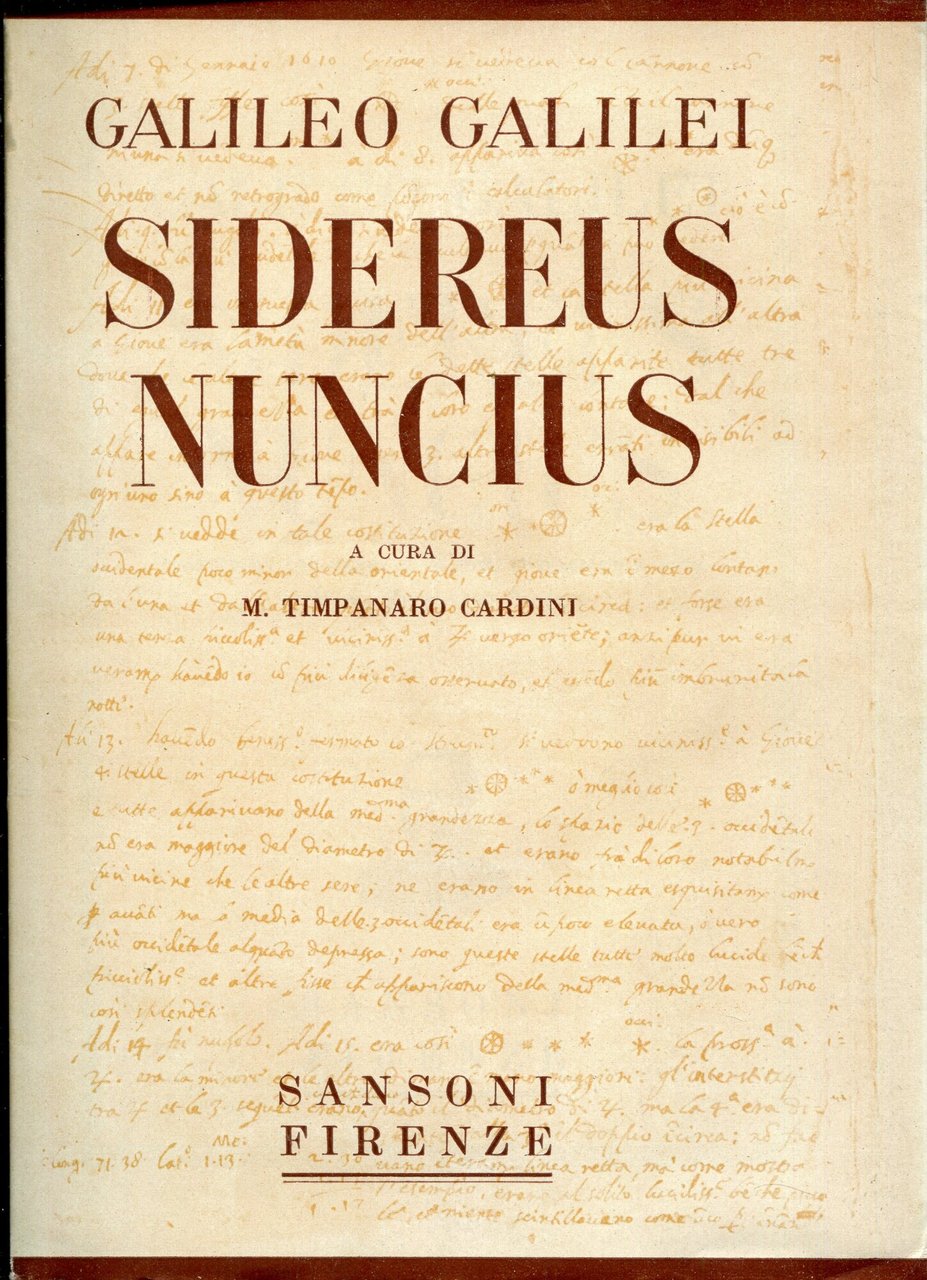 Sidereus nuncius. Testo orig. a fronte. | Immagine principale