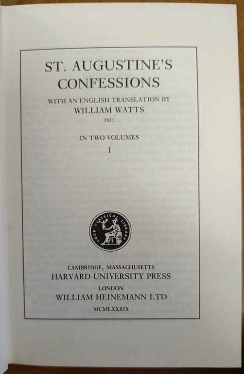 St. Augustineʼs Confessions : in two volumes. Volume 1: books … | Immagine Gallery 2