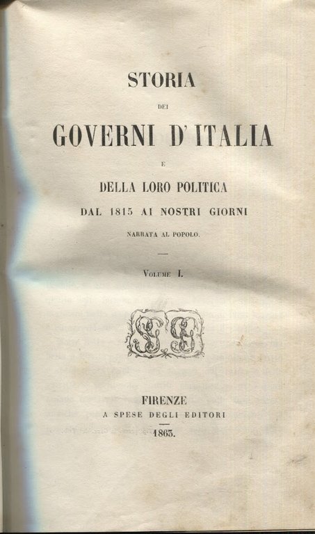 Storia dei governi d'Italia e della loro politica dal 1815 … | Immagine Gallery 1