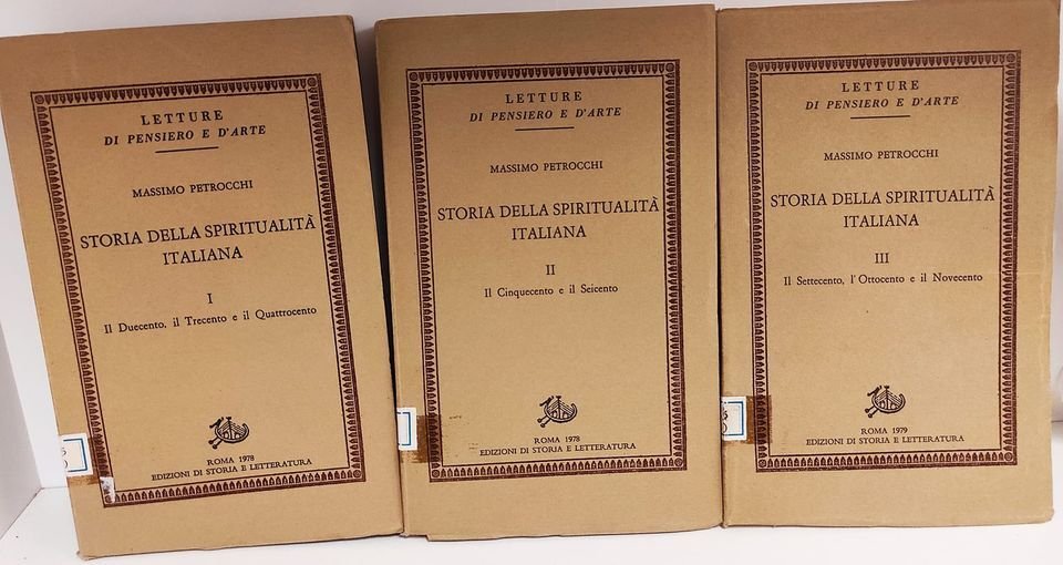 Storia della spiritualita italiana. 3 volumi